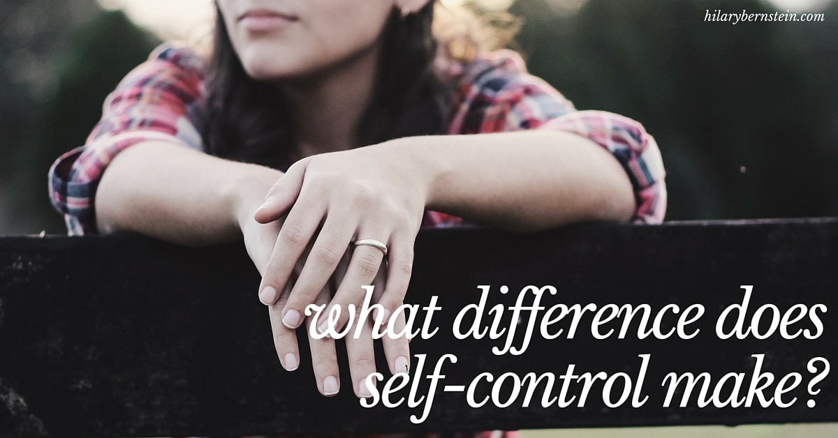 Have you ever stopped to think about what difference self-control could make in your life?