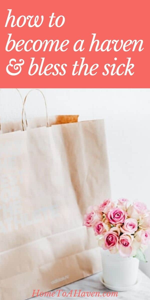 Shopping bag and bouquet of roses