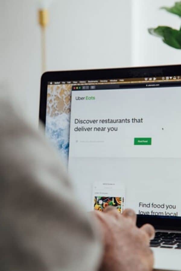 Woman orders meals online